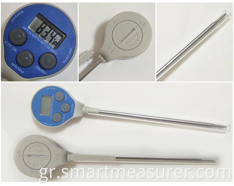 Ιδιωτική ετικέτα στρογγυλής θήκης Digital Steak Meat Thermometer